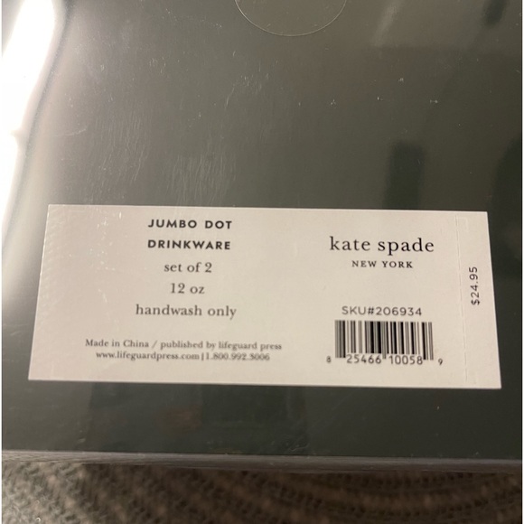 Kate Spade clear cups set of 2 cups in each package. - Picture 2 of 5